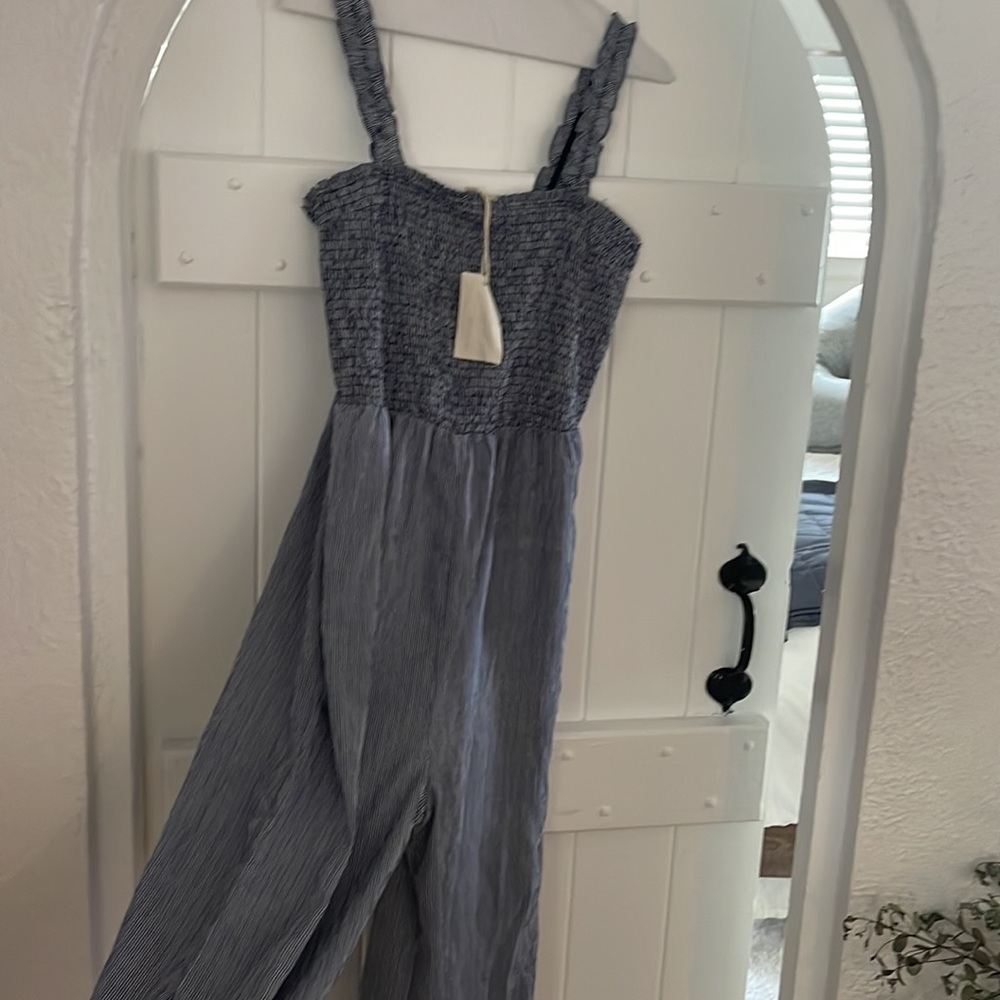 NWT Blue and white stripe summer jumpsuit